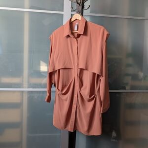 Lovely Layered Flowy Tunic in Brown - Size Large